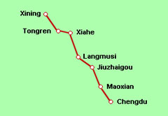 berland von Sichuan nach Qinghai